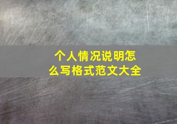 个人情况说明怎么写格式范文大全