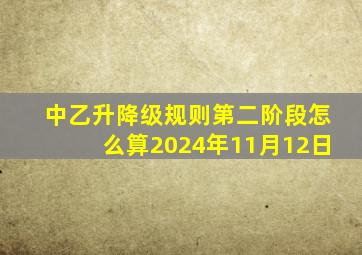 中乙升降级规则第二阶段怎么算2024年11月12日