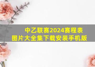 中乙联赛2024赛程表图片大全集下载安装手机版