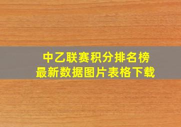 中乙联赛积分排名榜最新数据图片表格下载