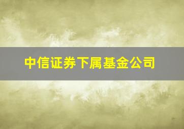 中信证券下属基金公司