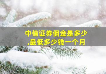 中信证券佣金是多少,最低多少钱一个月