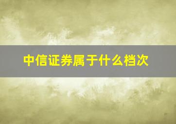 中信证券属于什么档次