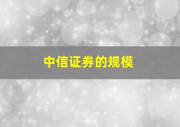 中信证券的规模