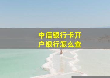 中信银行卡开户银行怎么查