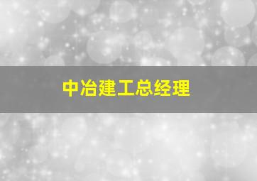 中冶建工总经理