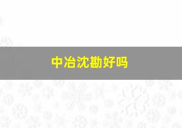 中冶沈勘好吗