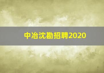 中冶沈勘招聘2020