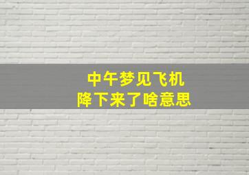 中午梦见飞机降下来了啥意思