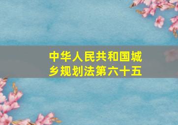 中华人民共和国城乡规划法第六十五