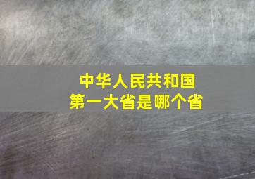 中华人民共和国第一大省是哪个省