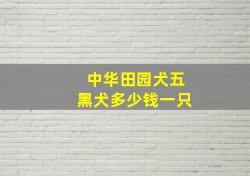 中华田园犬五黑犬多少钱一只