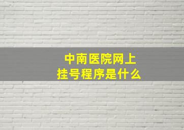 中南医院网上挂号程序是什么