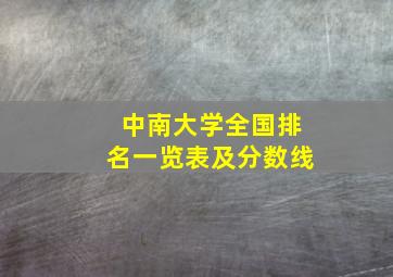 中南大学全国排名一览表及分数线