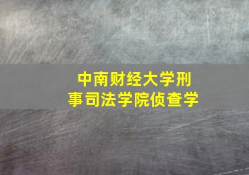 中南财经大学刑事司法学院侦查学