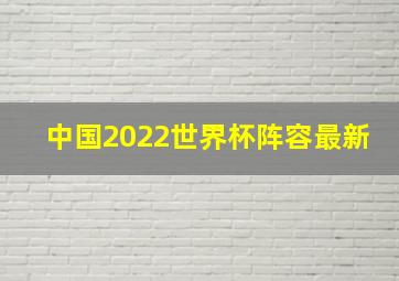 中国2022世界杯阵容最新