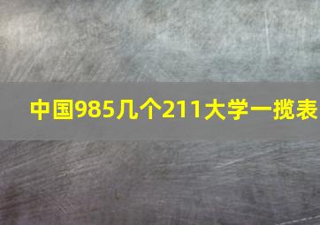 中国985几个211大学一揽表