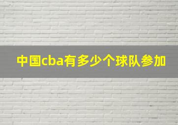 中国cba有多少个球队参加