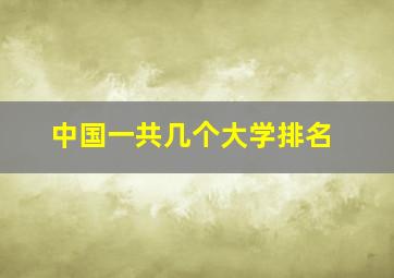 中国一共几个大学排名