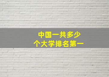 中国一共多少个大学排名第一