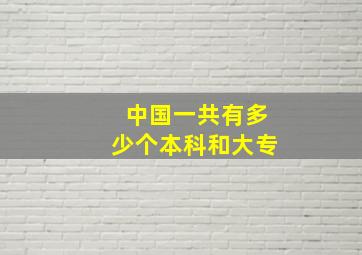 中国一共有多少个本科和大专