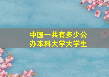 中国一共有多少公办本科大学大学生