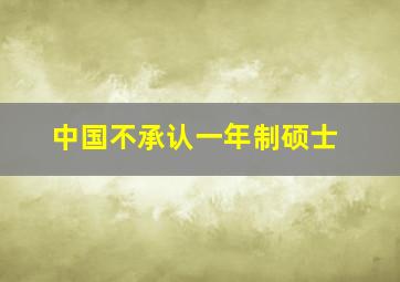 中国不承认一年制硕士