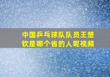 中国乒乓球队队员王楚钦是哪个省的人呢视频