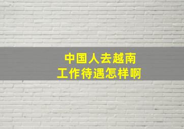 中国人去越南工作待遇怎样啊