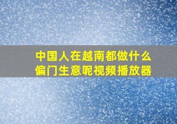 中国人在越南都做什么偏门生意呢视频播放器