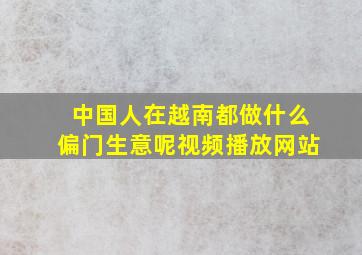 中国人在越南都做什么偏门生意呢视频播放网站