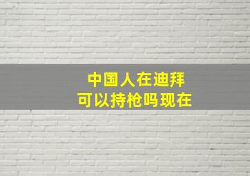 中国人在迪拜可以持枪吗现在