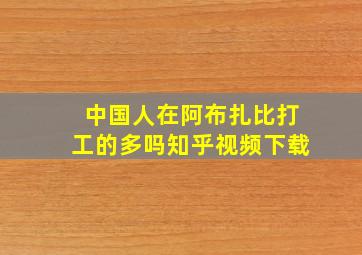 中国人在阿布扎比打工的多吗知乎视频下载