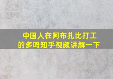 中国人在阿布扎比打工的多吗知乎视频讲解一下