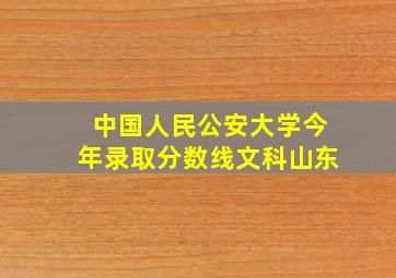 中国人民公安大学今年录取分数线文科山东