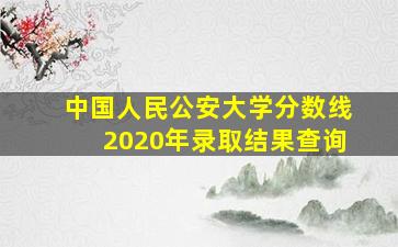 中国人民公安大学分数线2020年录取结果查询