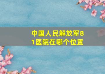 中国人民解放军81医院在哪个位置