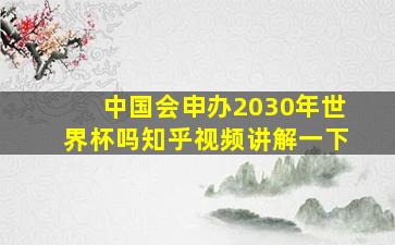 中国会申办2030年世界杯吗知乎视频讲解一下