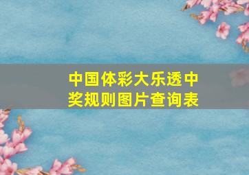 中国体彩大乐透中奖规则图片查询表