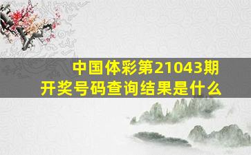 中国体彩第21043期开奖号码查询结果是什么