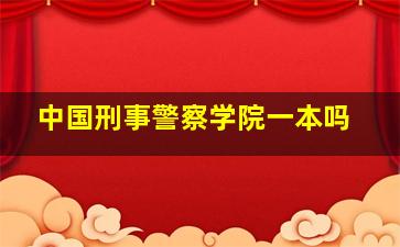 中国刑事警察学院一本吗