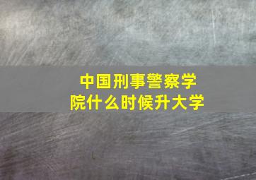 中国刑事警察学院什么时候升大学