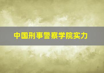 中国刑事警察学院实力