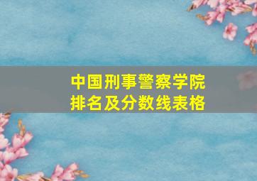 中国刑事警察学院排名及分数线表格