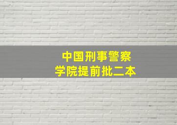 中国刑事警察学院提前批二本