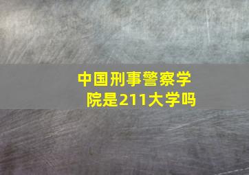 中国刑事警察学院是211大学吗