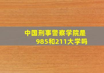 中国刑事警察学院是985和211大学吗