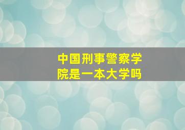 中国刑事警察学院是一本大学吗