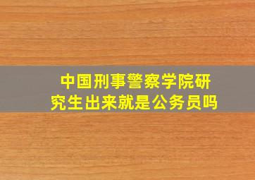 中国刑事警察学院研究生出来就是公务员吗