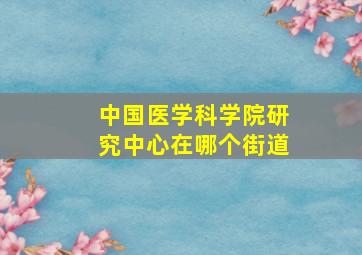 中国医学科学院研究中心在哪个街道